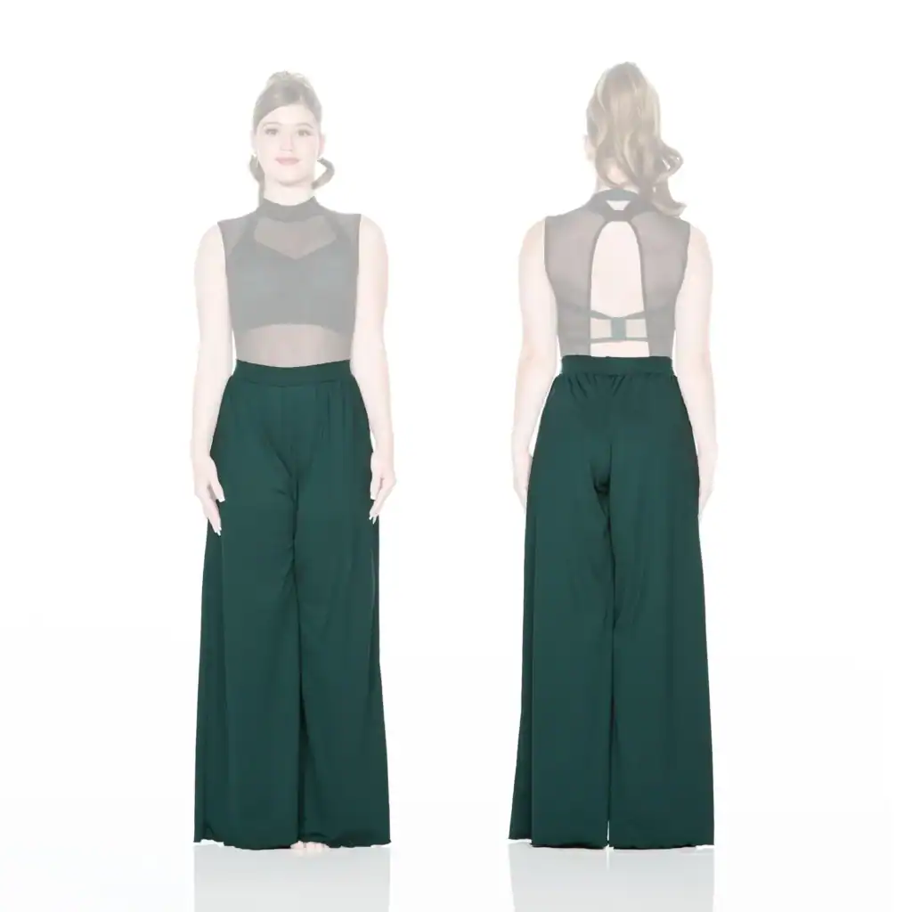 Front and back views of black mesh jumpsuit