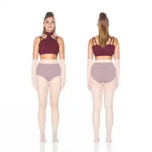 Front and back views of burgundy strappy crop top