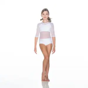Young dancer wearing white crop top and briefs