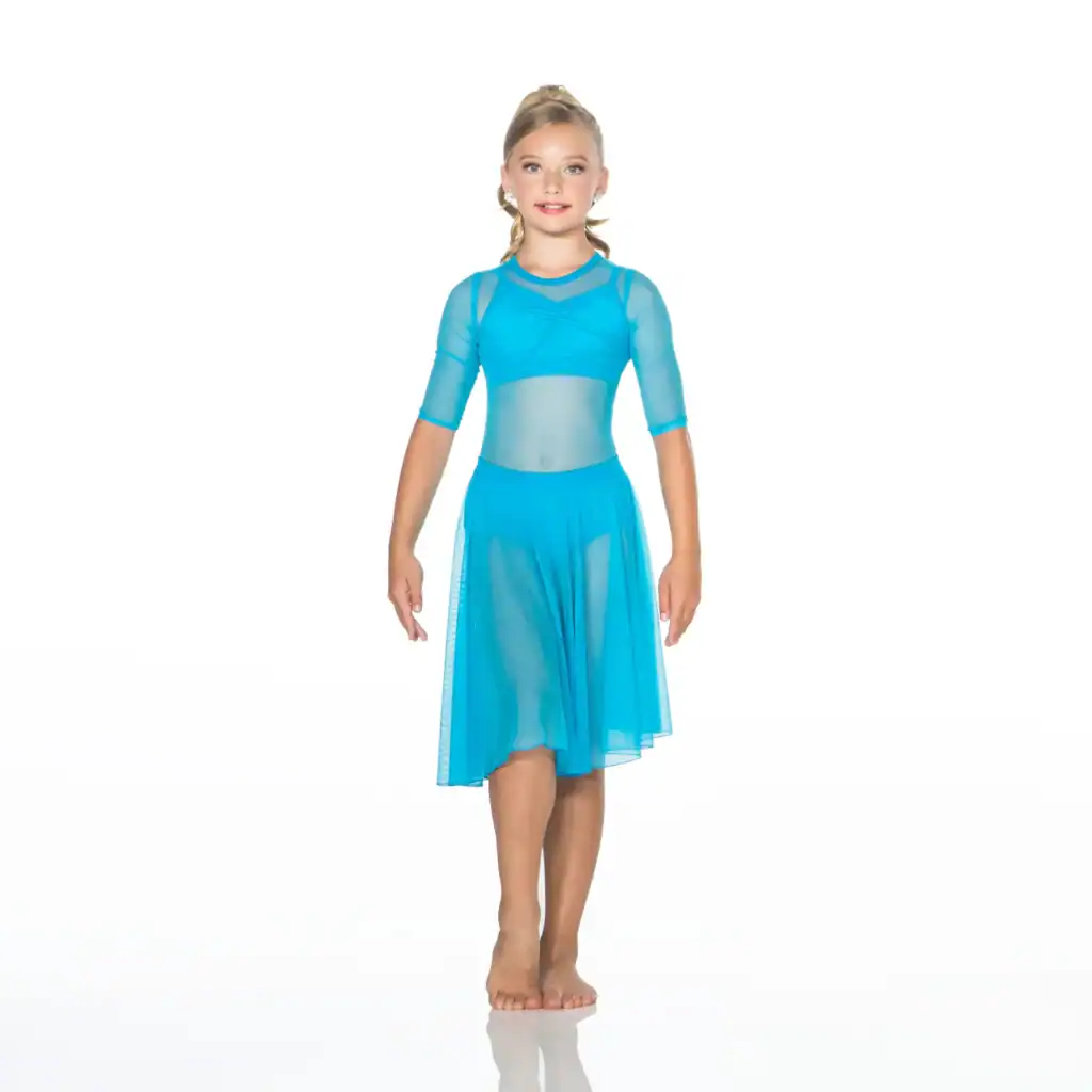 Girl wearing a turquoise lyrical dance costume