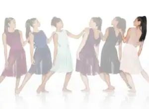Six women modeling flowing sleeveless dresses in various colors
