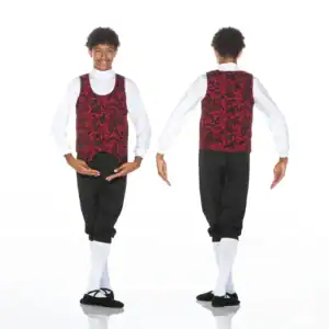 Front and back views of male dancer costume
